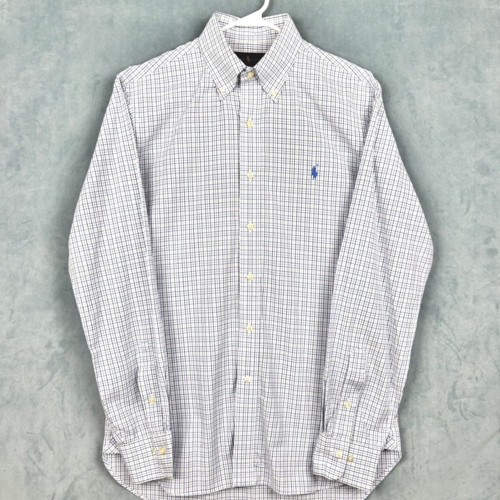Ralph Lauren Mens Slim Fit Easy Care Tattersall Check Shirt 15.5 34/35